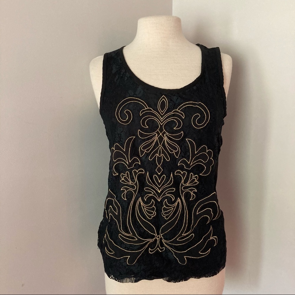 Ann Taylor Lace Design Tank Top Sleeveless Shirt